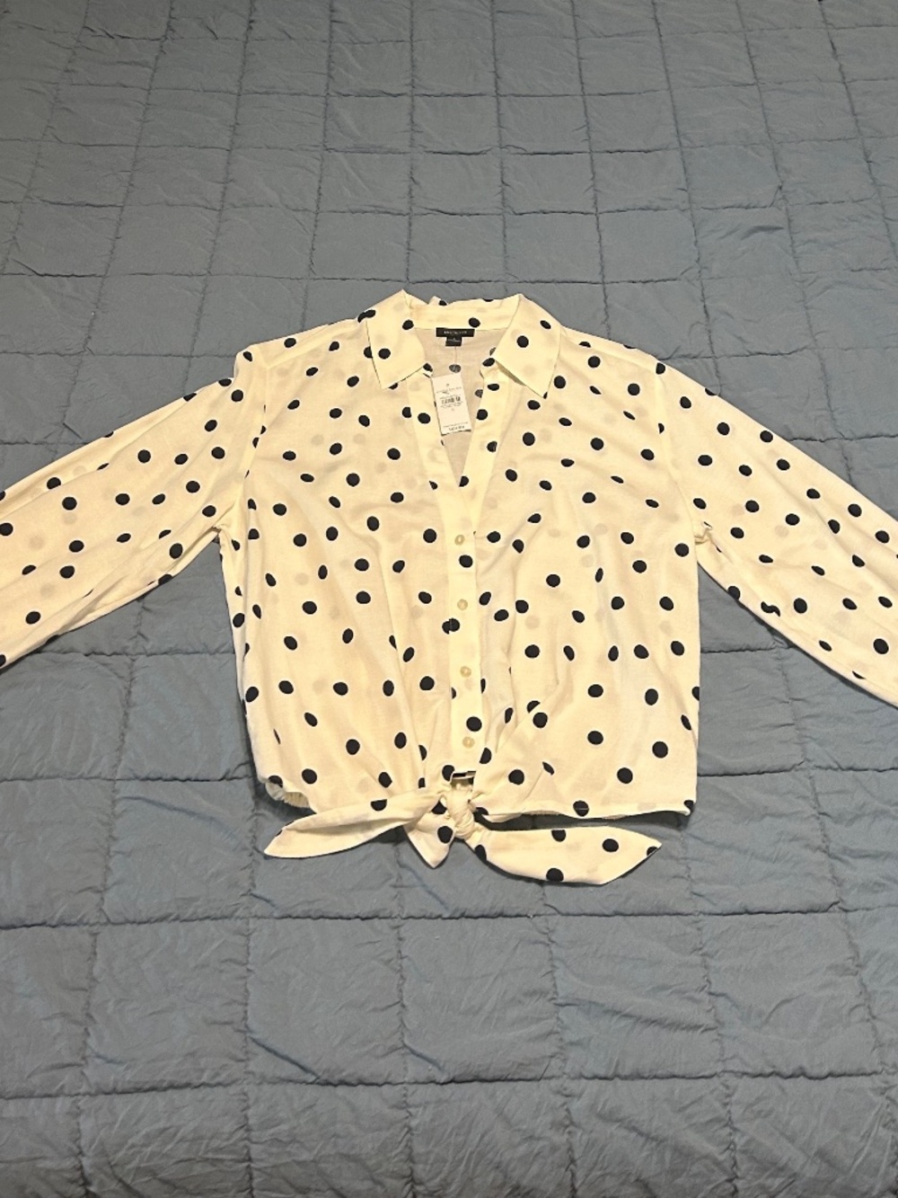 Ann Taylor Polka Dot Blouse 3/4 Sleeve Size Small